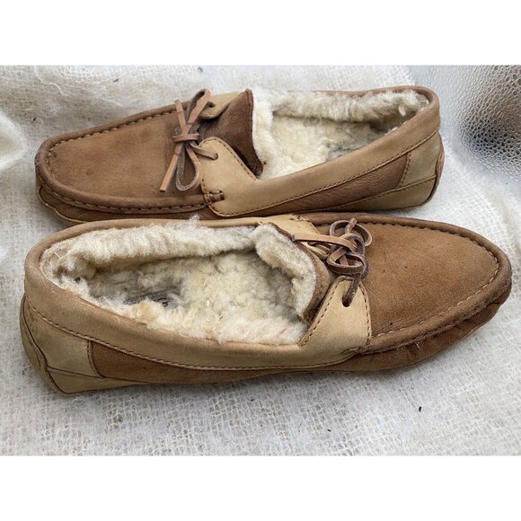 UGG Slippers  Men’s Size 11  5102 Moc Slip On Tan Rubber Soles main image 5